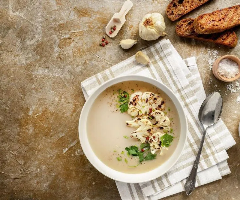 Świeże zioła w zupie